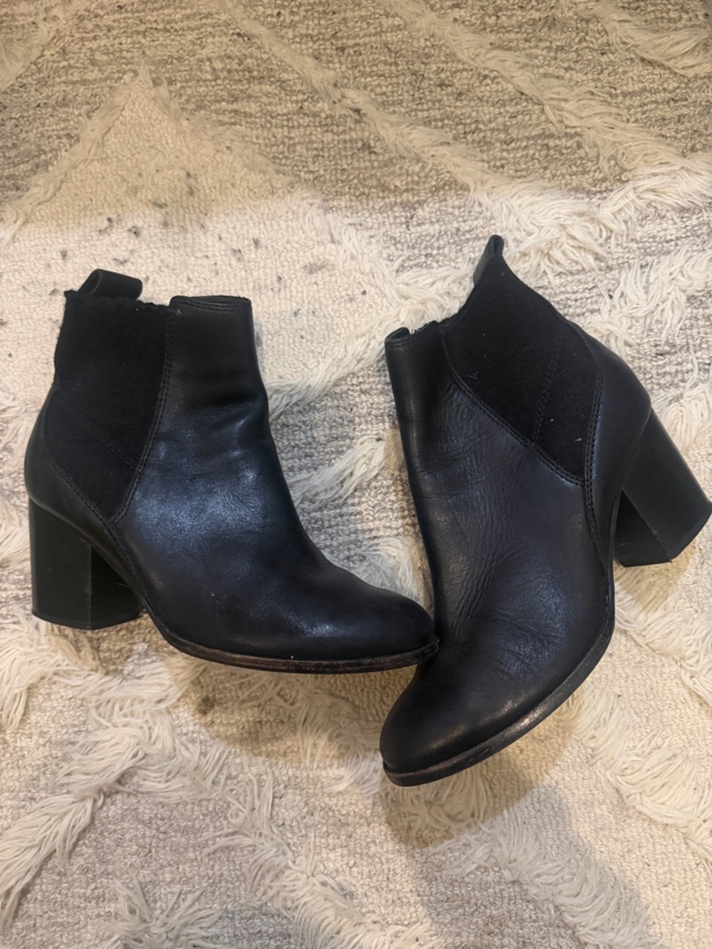 Clarks Black Leather Ankle Boots - Women's Heeled Chelsea Boot